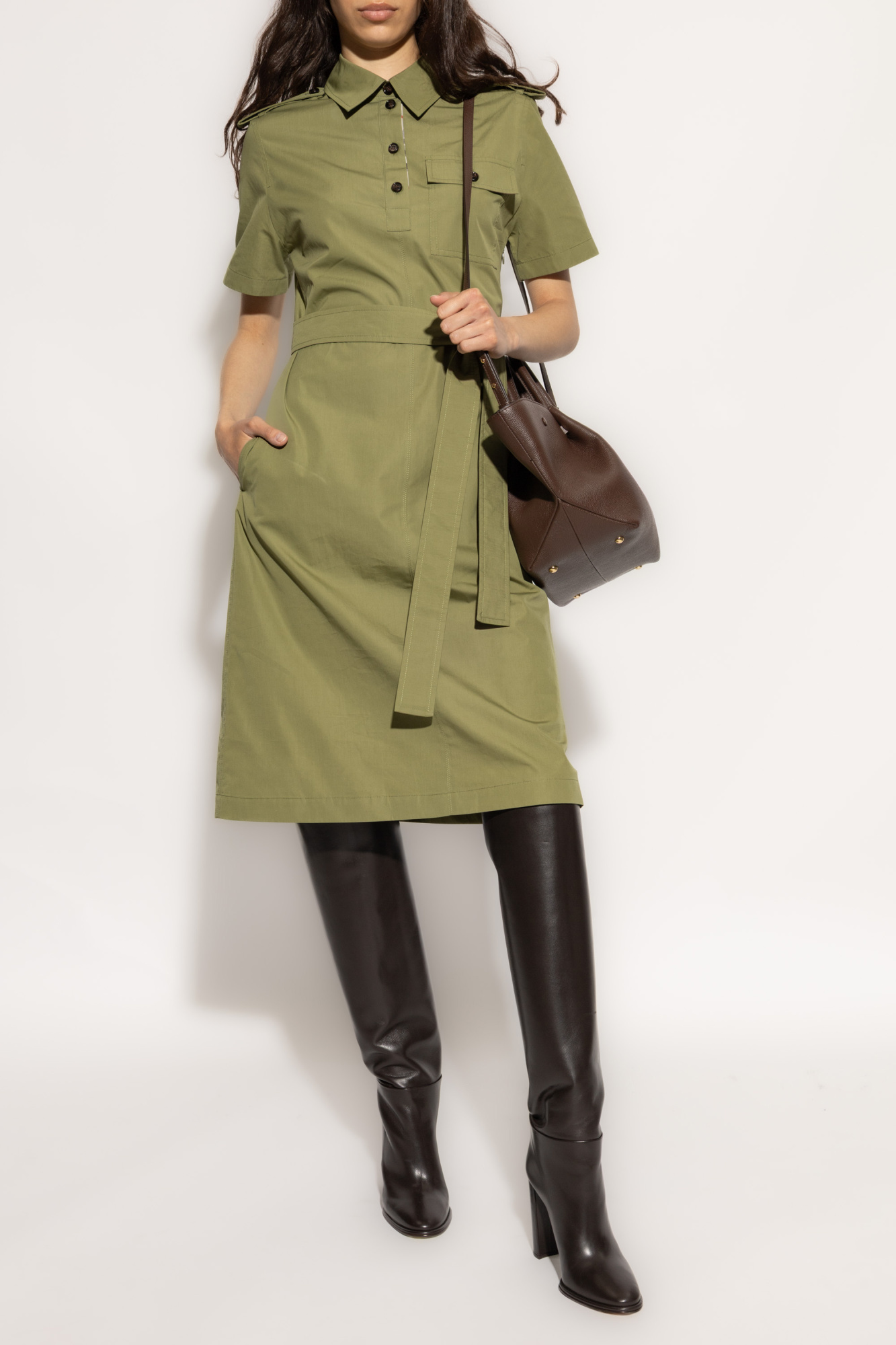 Burberry Cotton dress with epaulettes | Women's Clothing